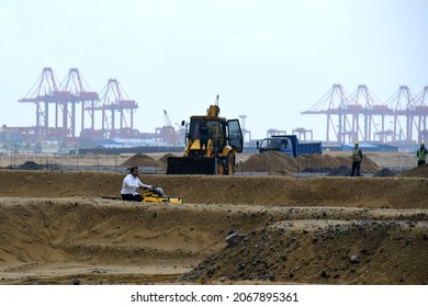 Sport – Sri Lanka, Youth And Sports Minister Namal Rajapaksa Riding An ATV During The ATV Adventure Centre Launch At Port City Colombo, Sri Lank On 28th October 2021.