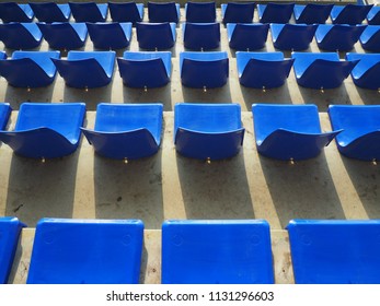 Sport Stadium Seat No People Seating On Blue Chairs Backgrounds