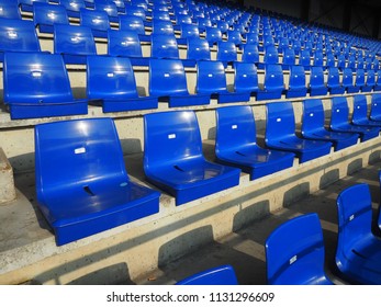 Sport Stadium Seat No People Seating On Blue Chairs Backgrounds