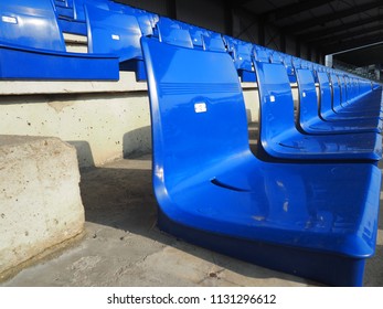 Sport Stadium Seat No People Seating On Blue Chairs Backgrounds