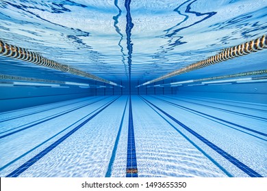 Sport Swimming Pool Underwater Background.