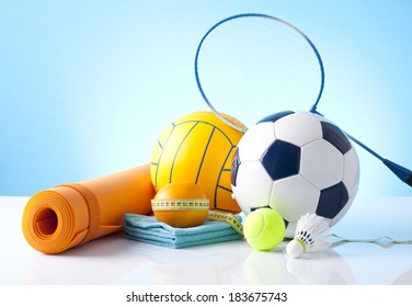 Sport Theme. Balls, And Other Sport Equipment.