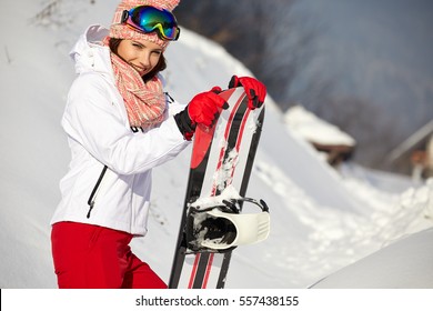 Sport Woman Snowboard Outdoors Stock Photo 557438155 | Shutterstock