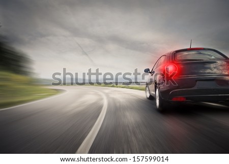 sportive sport car on the road
