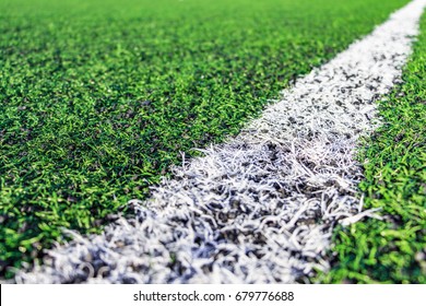 Sports Background With Copy Space. Close Up Grass Field.