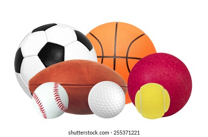 Sports Balls Isolated On White Background Stock Photo 255371221 ...