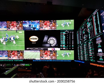 Sports Betting Gambling Hall In Circa. Las Vegas, Nevada. August 21, 2021