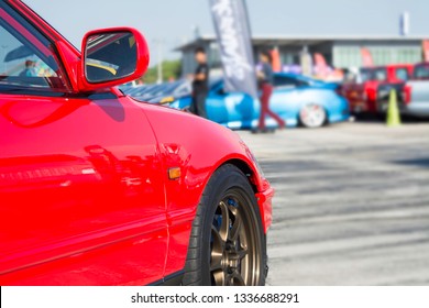 Sports Car And Used Cars, Parked In The Parking Lot Of Dealership Waiting To Be Sold And Delivered To Customers And Waiting For The Auction With The Trading Concept And Auction In Automotive Industry