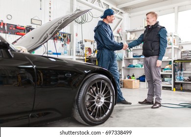 Sports Car In A Workshop