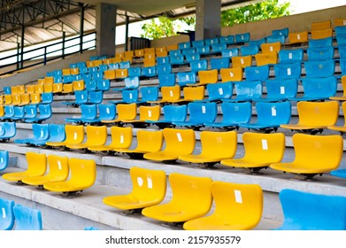 Sports Cheering Stand Blue Yellow Chair Stock Photo 2157935579 ...