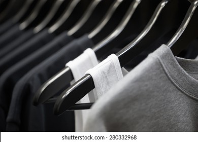 Sports Clothing On Hangers, Abstract Background