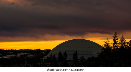 Sports Dome In Moscow Idaho At Sunrise