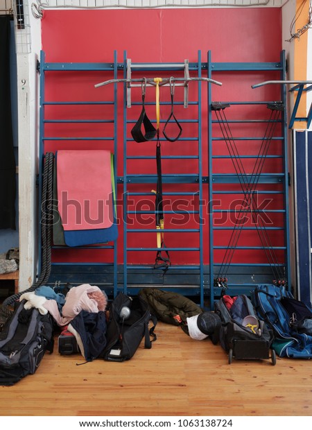 Sports Equipment Gymnastics Mats Hang On Stock Photo Edit Now