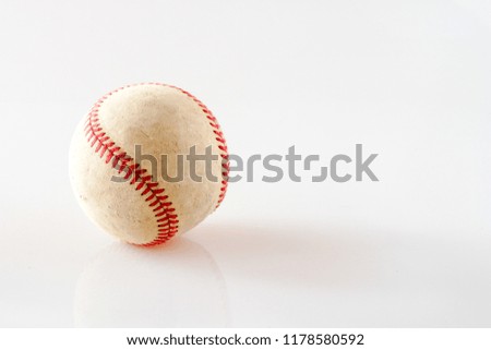 Sports Equipment old Baseball on white background