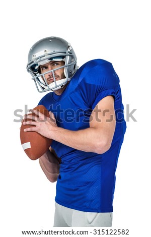Sports man throwing the ball on white background