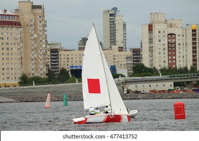 Sports On The Boats..Sport Boat Takes A Sharp Turn.