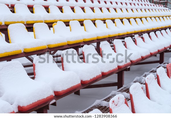 Sports Stadium Bleachers Winter Chairs Fans Stock Photo Edit Now