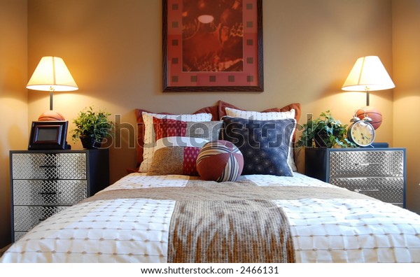 Sports Themed Bedroom Decor Stock Photo Edit Now 2466131