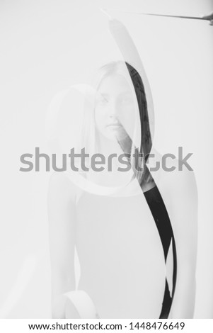 Similar – Image, Stock Photo sad girl looking down