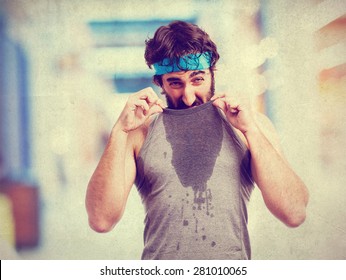 sportsman sweating