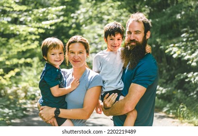 A Sporty Family Together At An Outdoor Park