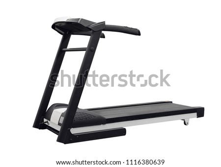 sporty treadmill isolated on white background