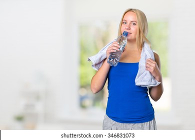 Sporty Young Woman Smiling