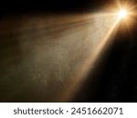 spotlight on stage or gods rays isolated on black background 