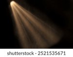 spotlight on stage or gods rays isolated on black background