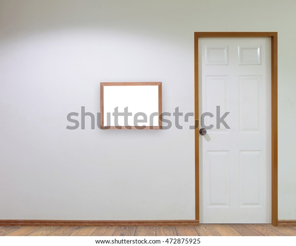 Spotlight On Wall Open White Door Stock Photo Edit Now 472875925