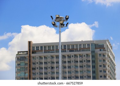 Spotlight post in the sky