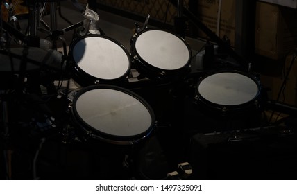 Spotted Light At A Drum Set