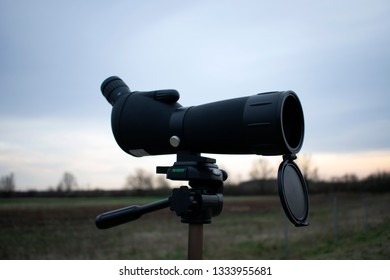 Spotting Scope On A Tripod.