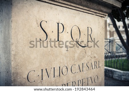 SPQR, Roman Forum in Rome, Italy