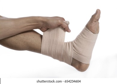 Sprained Ankle Isolated On White