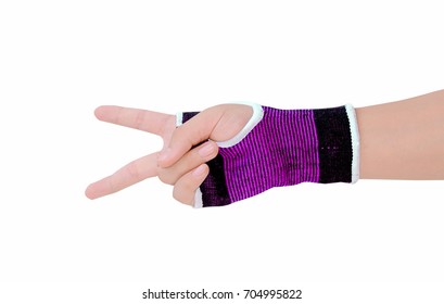 Sprained Wrist Wrapped In A Elastic Cloth For Support