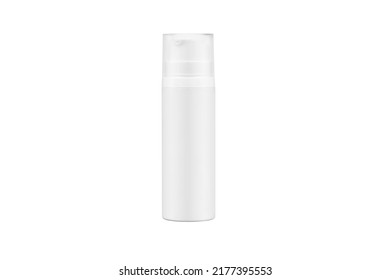 Spray bottle with transparent cap mockup isolated on white background. Shampoo, Gel Or Lotion Plastic Bottle On White Background Isolated. Ready For Your Design. Product Packing mockup.