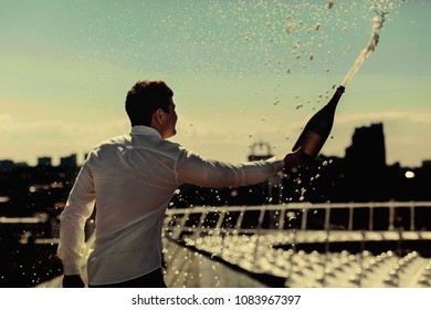 Spray of champagne on holiday - Powered by Shutterstock