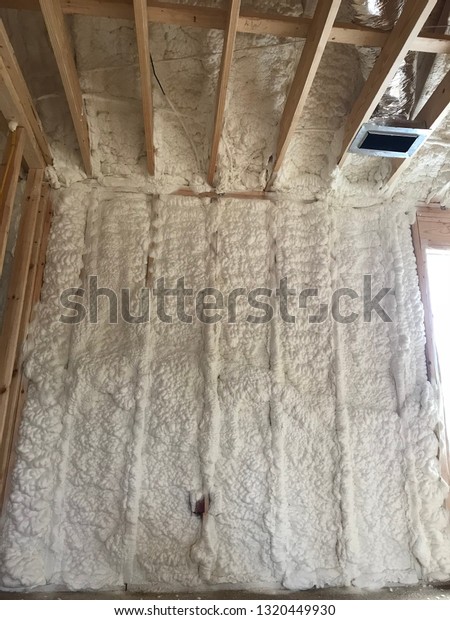 Spray Foam Insulation Wall Ceiling New Stock Photo Edit Now