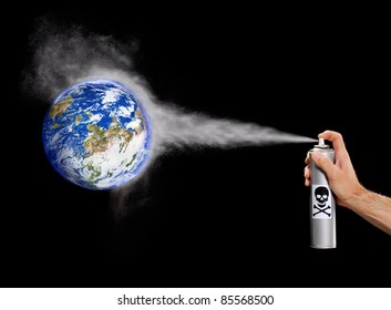 Spray Polluting the planet earth.