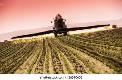 Spraying soybean crops - Shutterstock ID 426590608