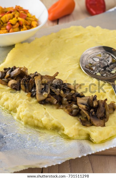 Spread Mashed Potatoes On Aluminum Foil Stock Photo Edit Now 731511298