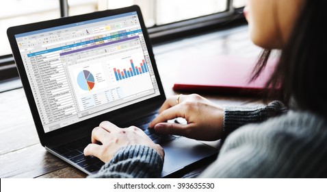 Spreadsheet Document Financial Report Concept