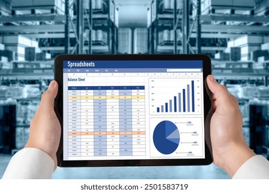 Spreadsheet document information financial startup concept. data and graphs in spreadsheet documents for online analysis project dashboard accounting digital snugly