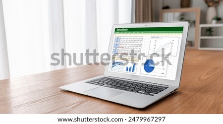 Spreadsheet document information financial startup concept. data and graphs in spreadsheet documents for online analysis project dashboard accounting digital snugly