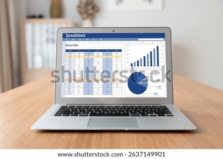 Spreadsheet document information financial startup concept. data and graphs in spreadsheet documents for online analysis project dashboard accounting digital snugly