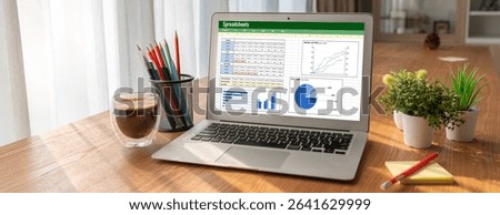 Spreadsheet document information financial startup concept. data and graphs in spreadsheet documents for online analysis project dashboard accounting digital snugly