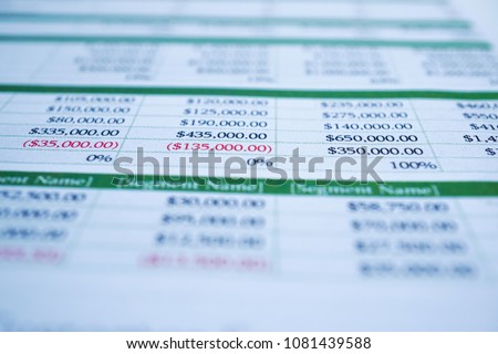 Spreadsheet table paper, Finance development, Banking Account, Statistics Investment Analytic research data economy, trading, Mobile office reporting Business company meeting concept.
