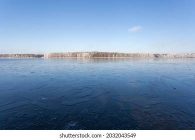 spree oder channel in winter time, close to berlin with snow and ice - Shutterstock ID 2032043549