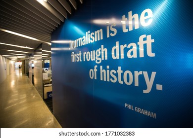 Spring, 2016 - Washington DC, USA - News Room At The Washington Post. Newsroom Of A Major American Newspaper